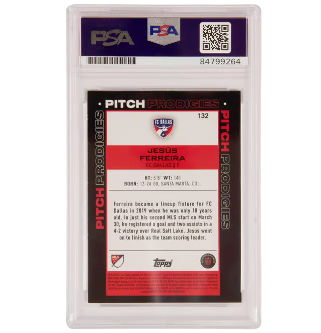 Jesus Ferreira Signed 2021 Topps MLS FC Dallas #132 – PSA Authentic